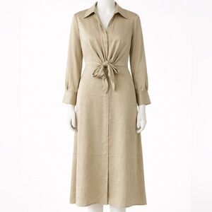 Banana Republic Long Sleeve Tan Dress
